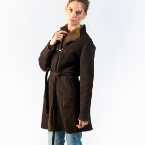 Abrigo piel vuelta marrón